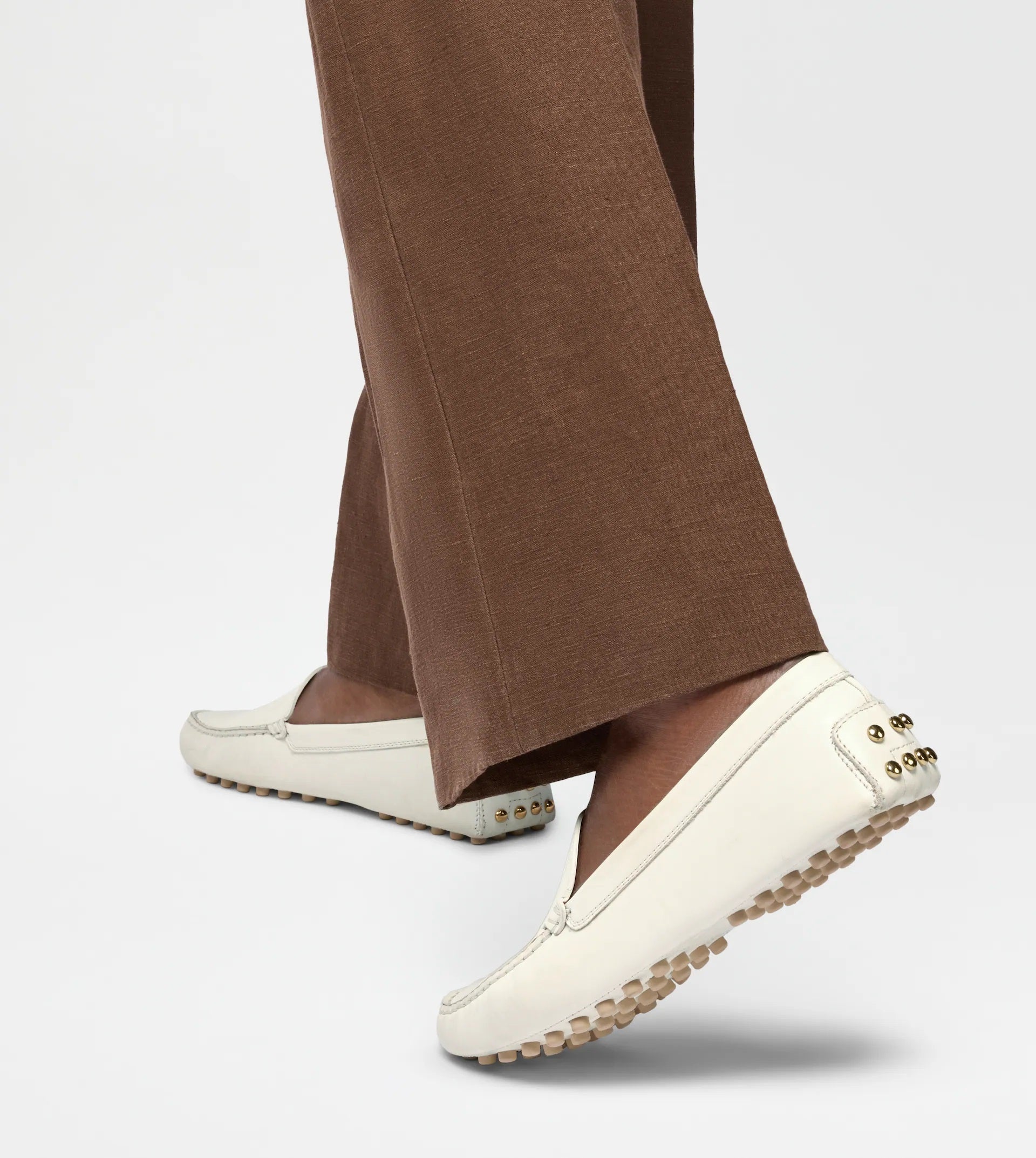 Gommino 22L Calfskin Slide Loafers – White