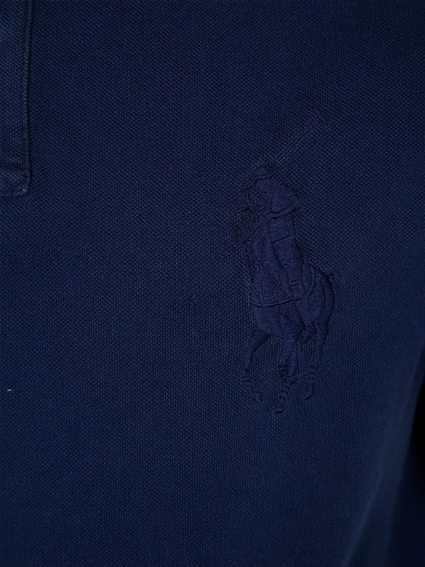 Classic Deep Navy Polo Shirt With Embroidered Logo