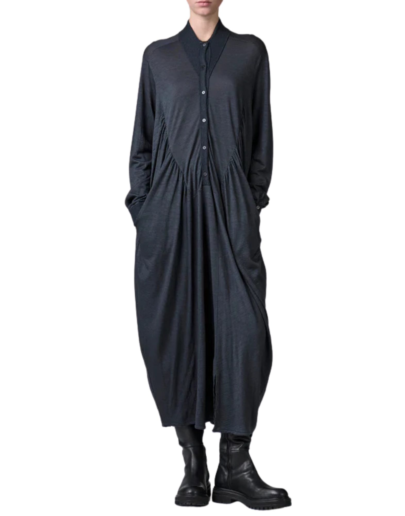 Long Virgin Wool Jersey Dress