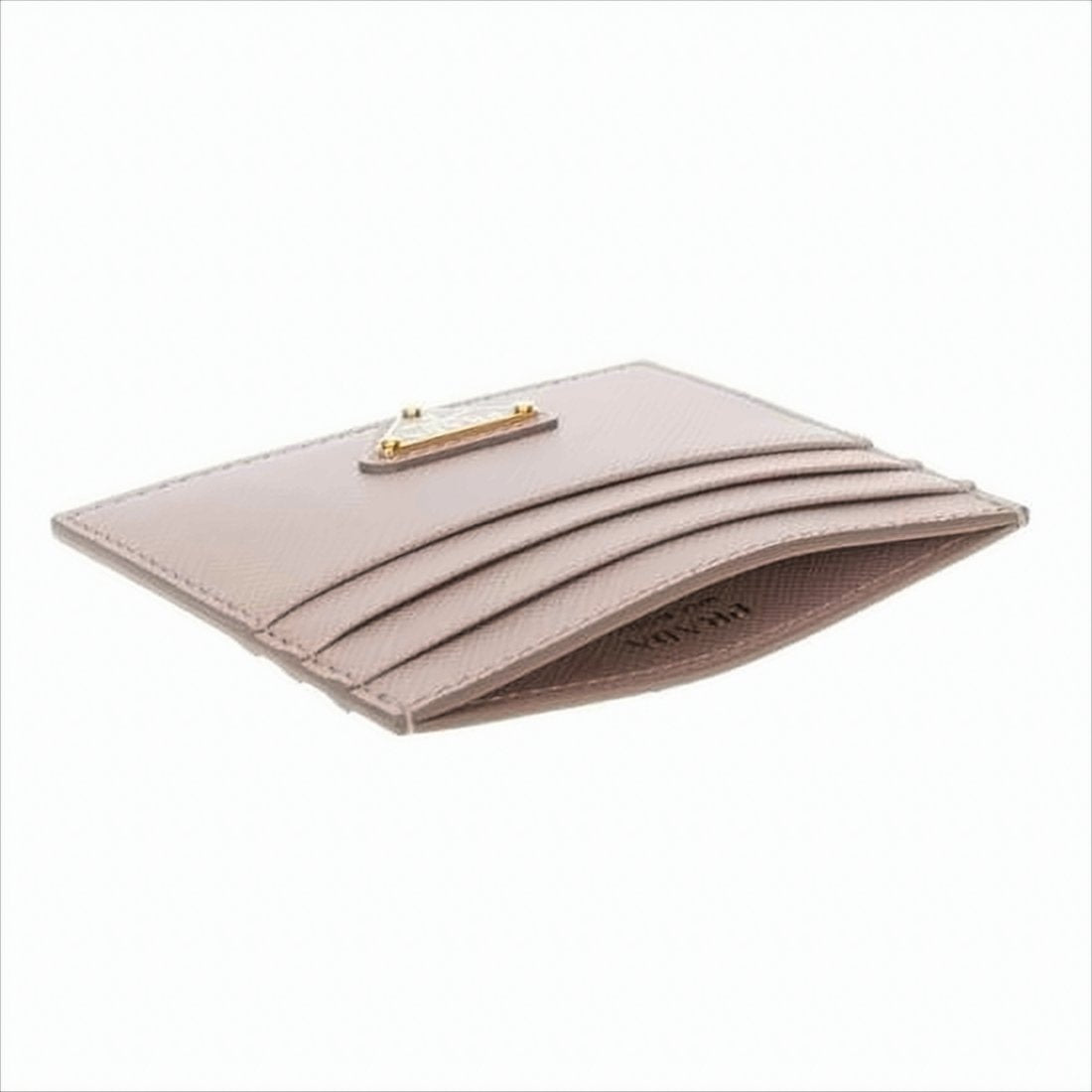 Textured Calf Leather Cardholder with Gold-tone Logo