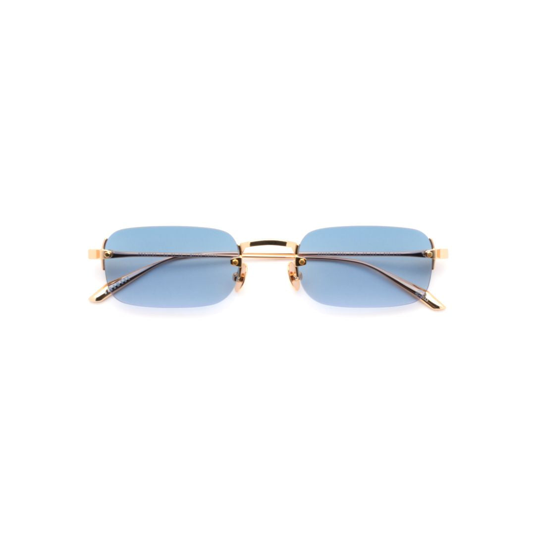 Astro Rectangular Rimless Sunglasses with Gradient Blue Lenses