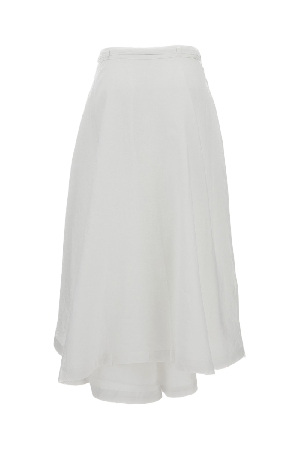 Wrap-Style Long Linen Skirt with A-Line Silhouette