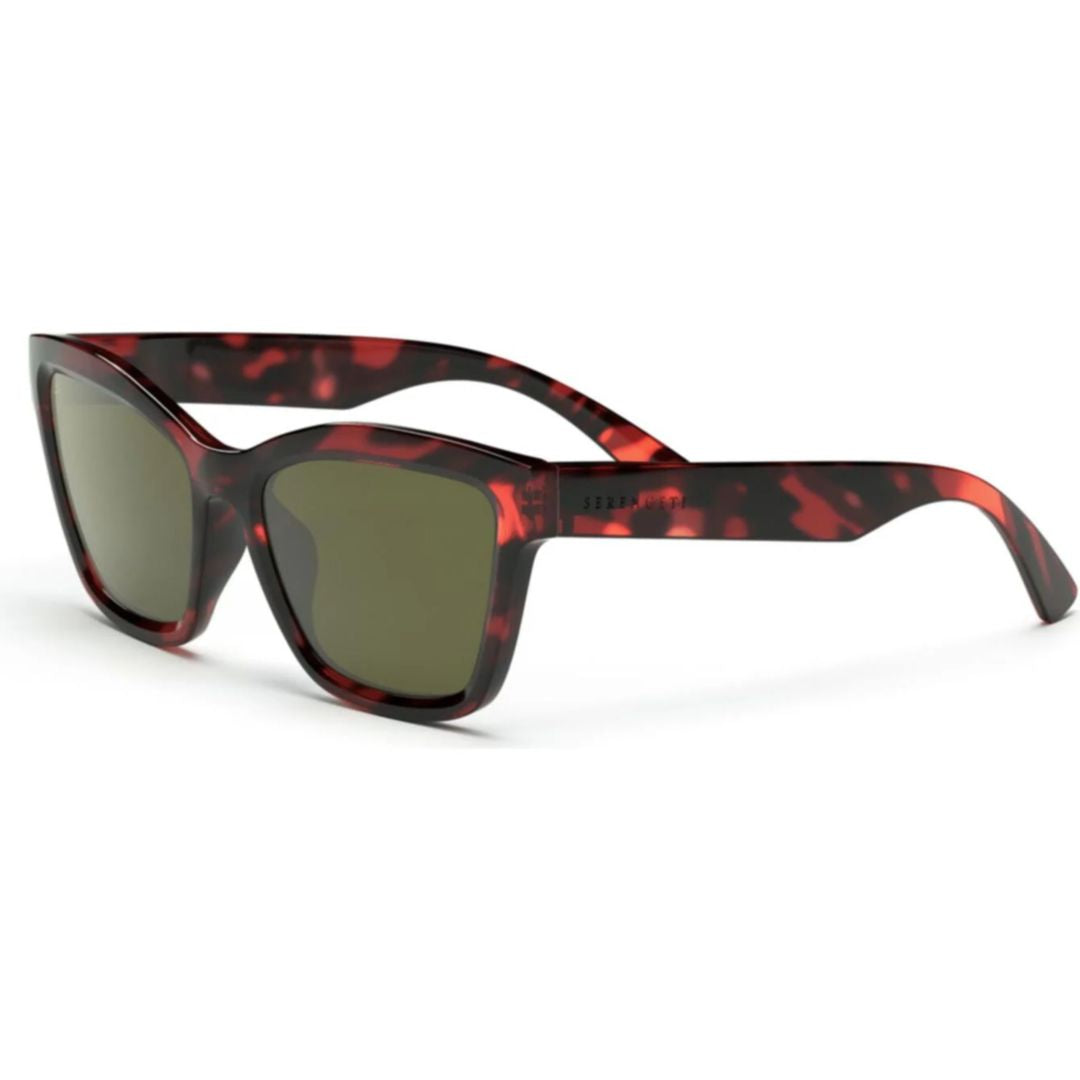 Rolla Bold Rectangular Tortoiseshell Sunglasses with Green Lenses