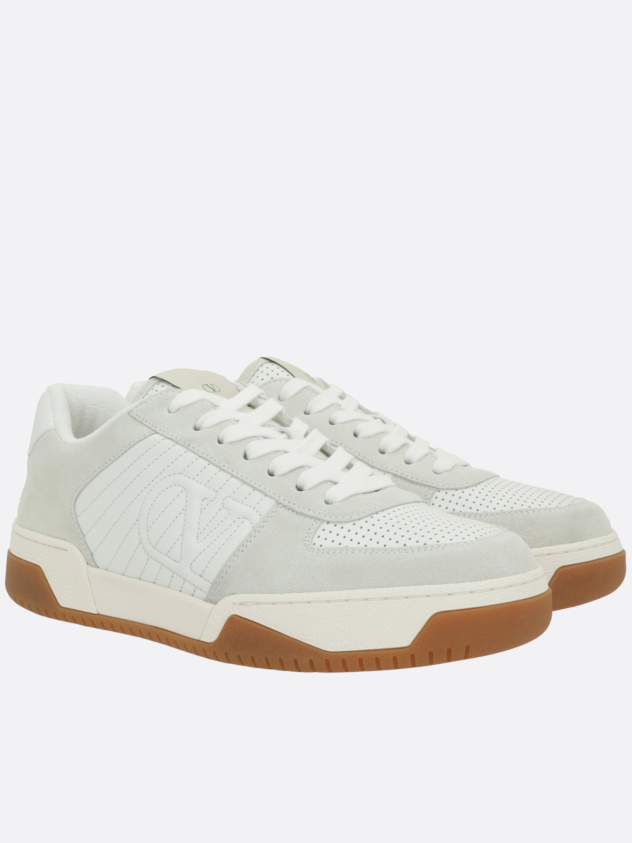 White Sneakers Low-Top Perforated Sneakers