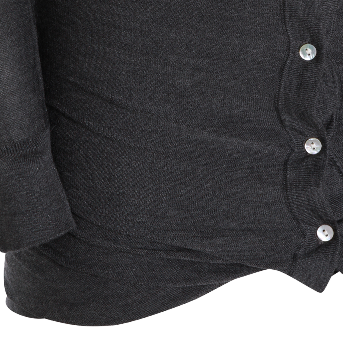 Fitted Black Mini Dress with Scalloped Hem