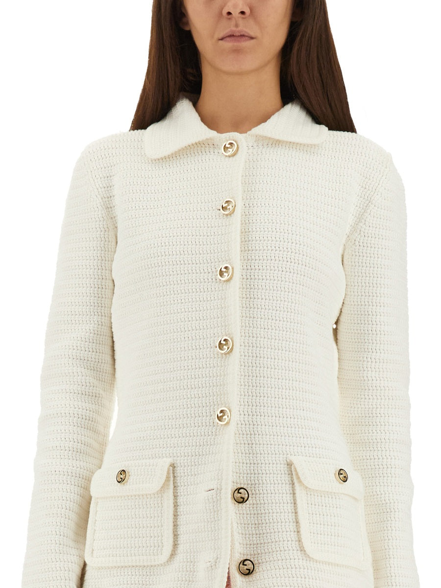 Fine Cotton Cardigan with Button-Down Front