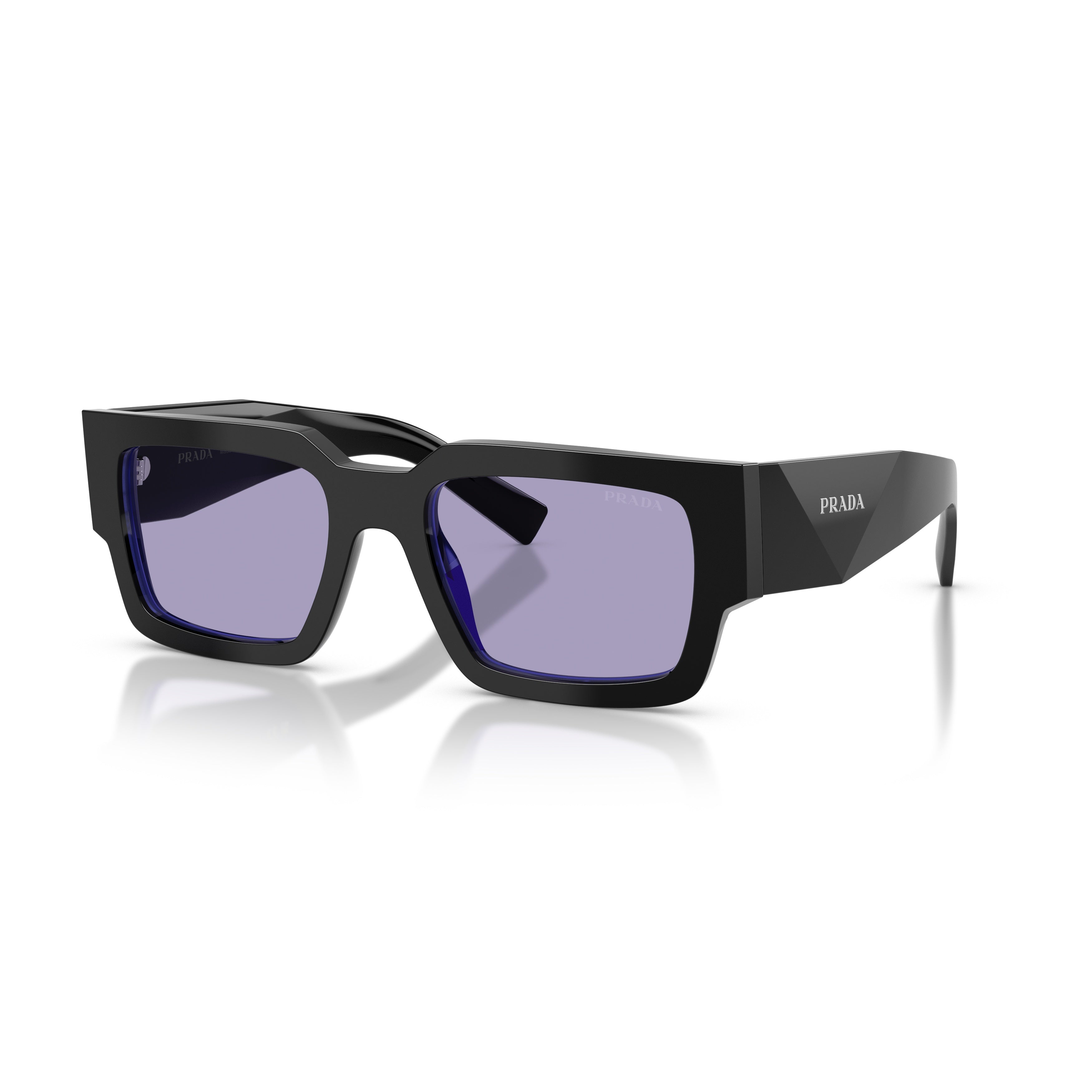 0pr B17s Rectangular Frame Black Acetate Sunglasses