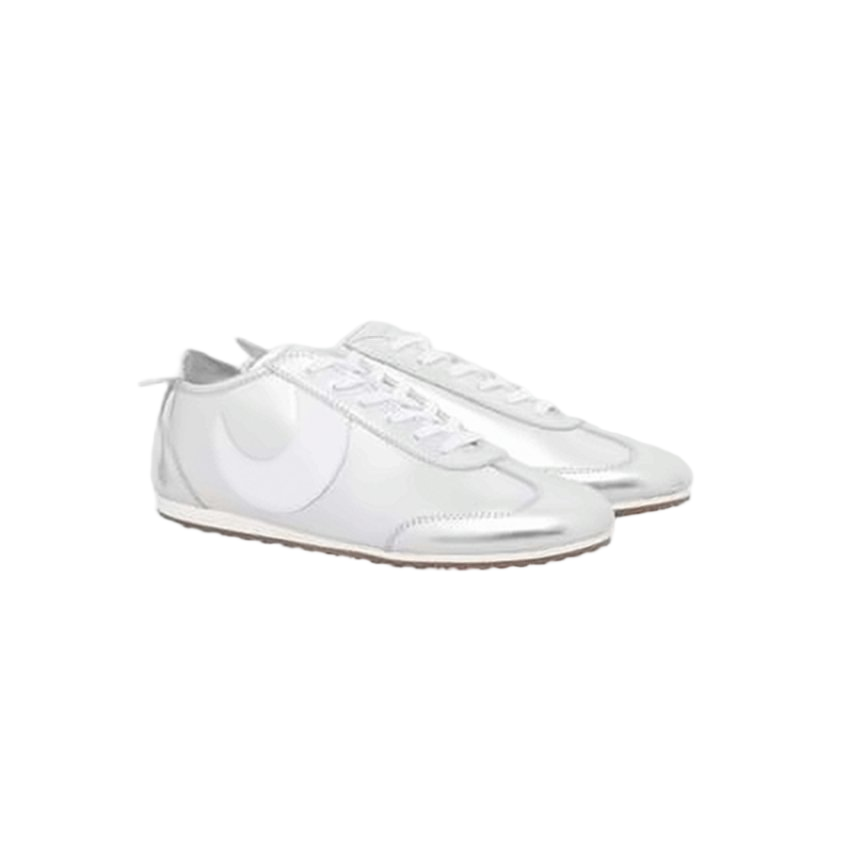Metallic Silver Low-Profile Sneakers