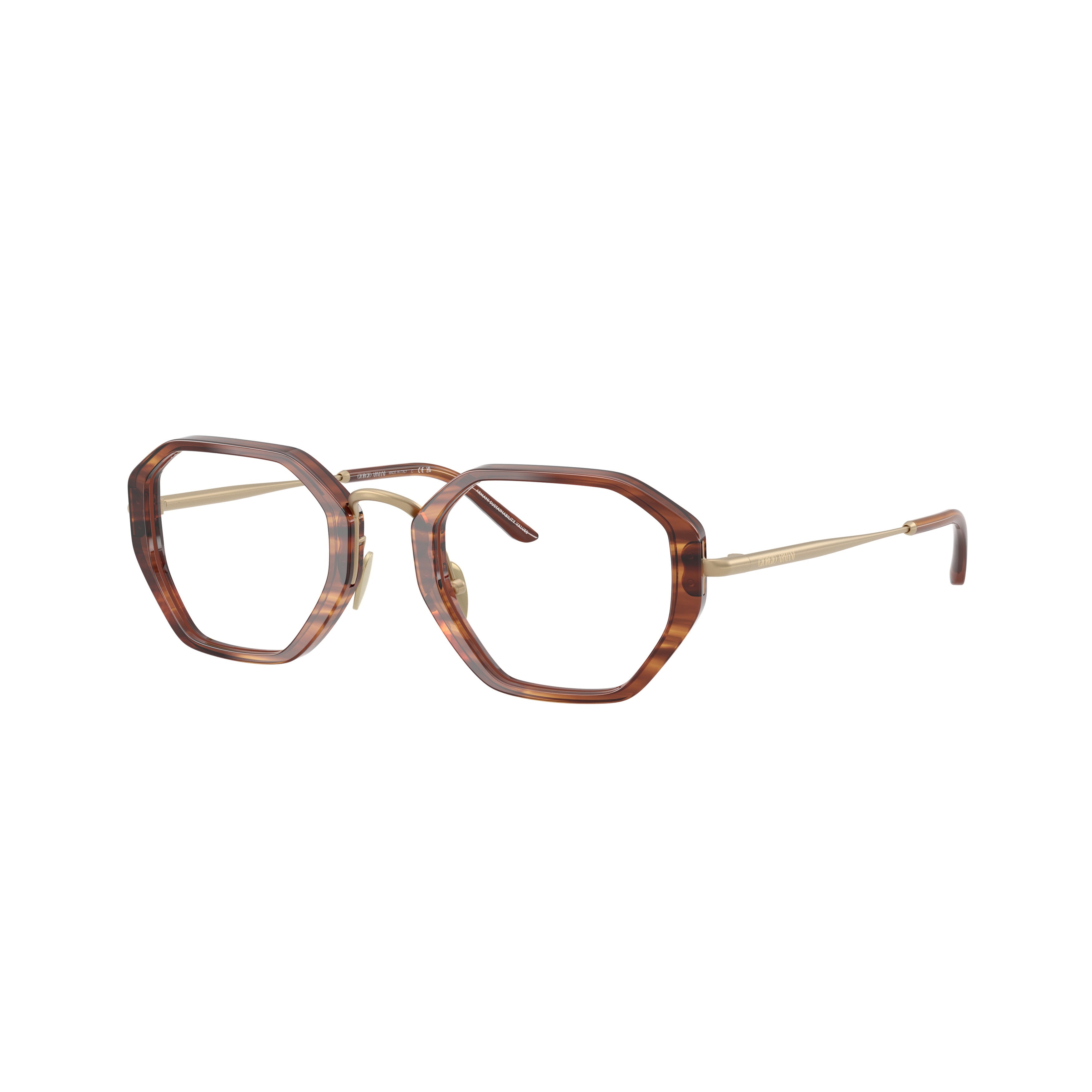 0ar7282 Geometric Tortoiseshell Eyeglasses with Gold Accents