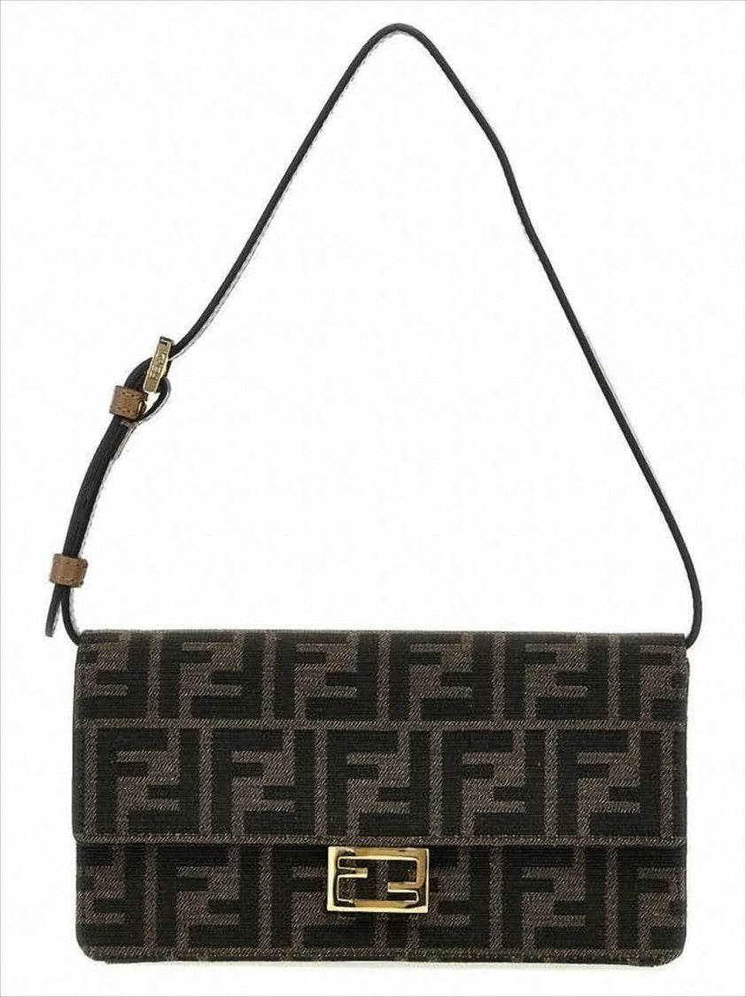 Monogram Shoulder Bag with Gold-tone Clasp