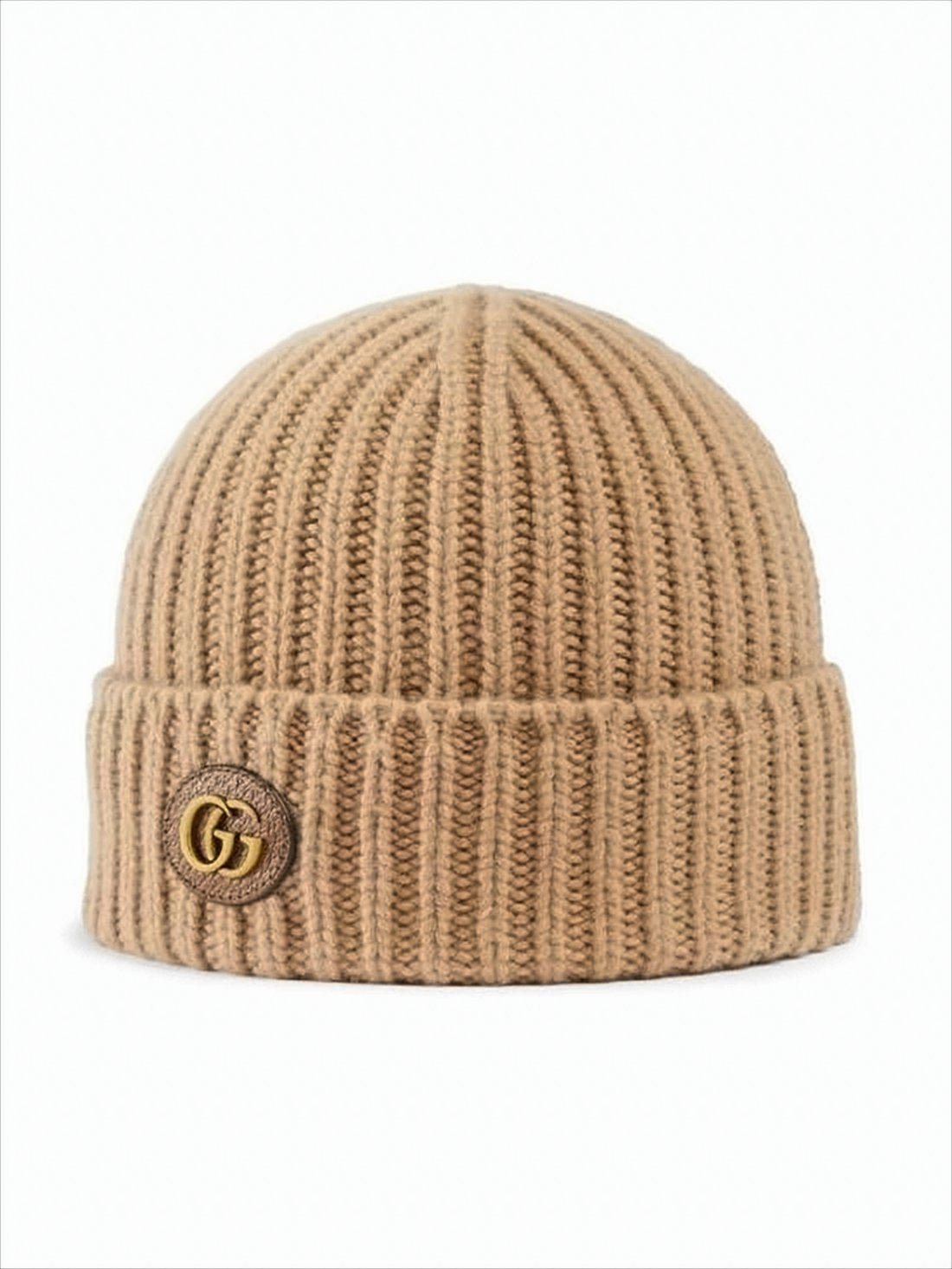 Ribbed Knit Beanie with Folded Cuff