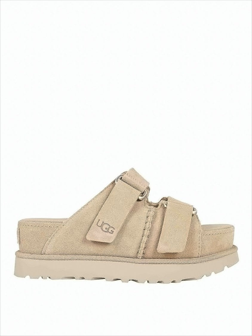Suede Slip-On Mules with Adjustable Straps
