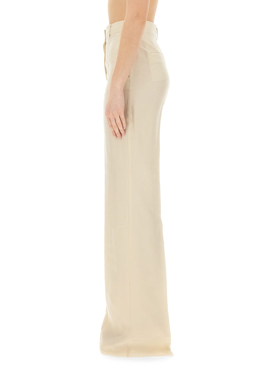 High Waist Flare Fit Viscose Pants