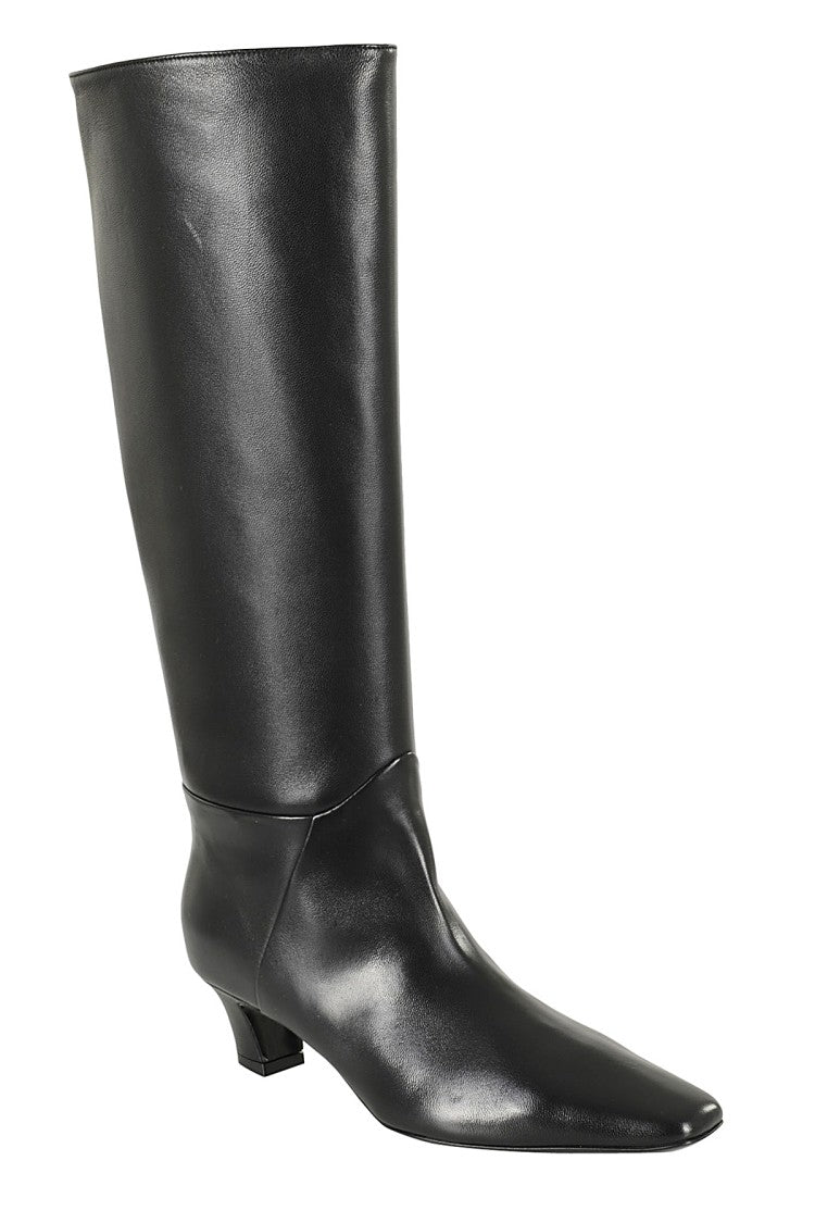 Knee-High Nappa Boots With Square Toe