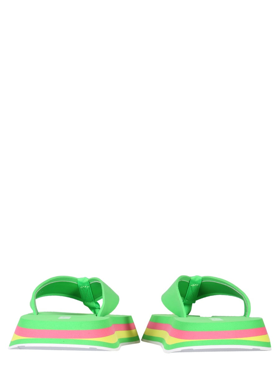 Striped Pattern Thong Sandals