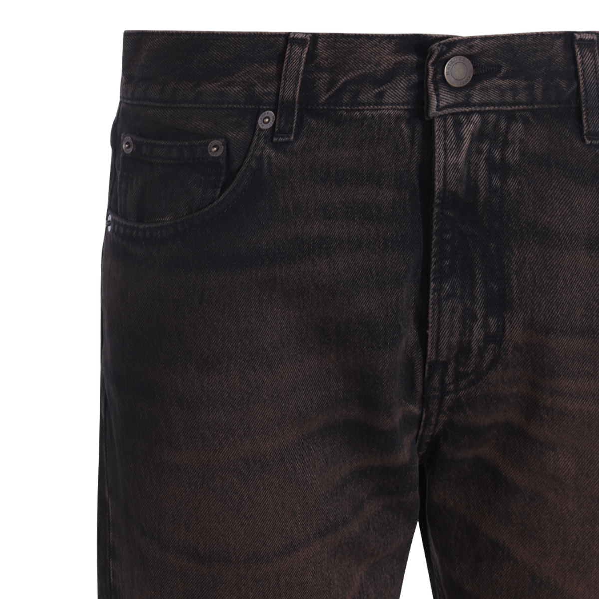 High-Waisted Flared Jeans with Washed Black Finish