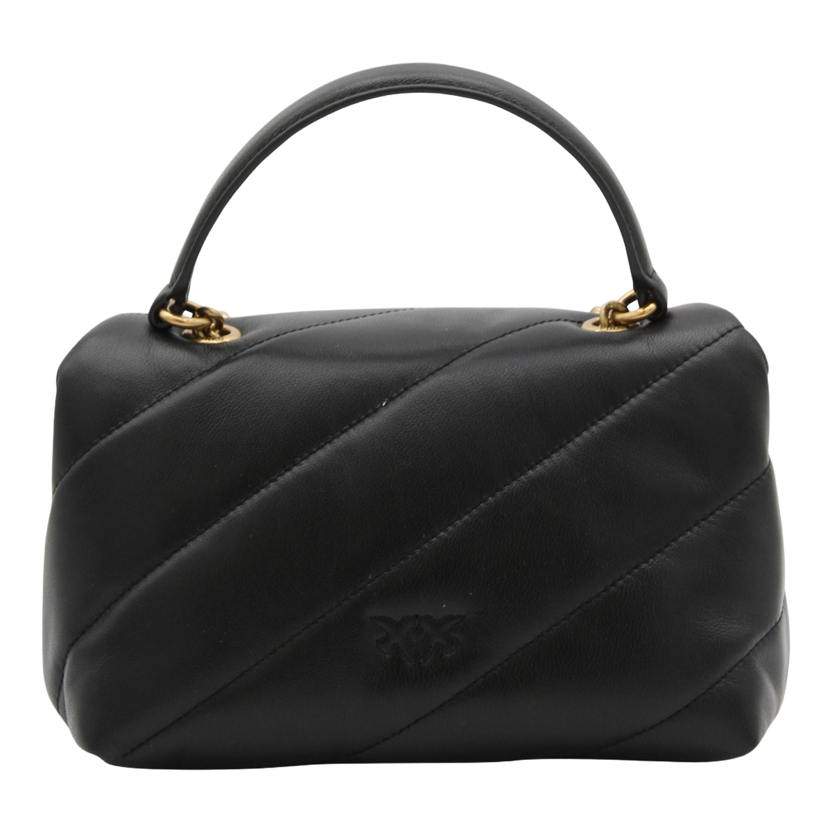 Quilted Handbag with Gold-tone Bird Clasp