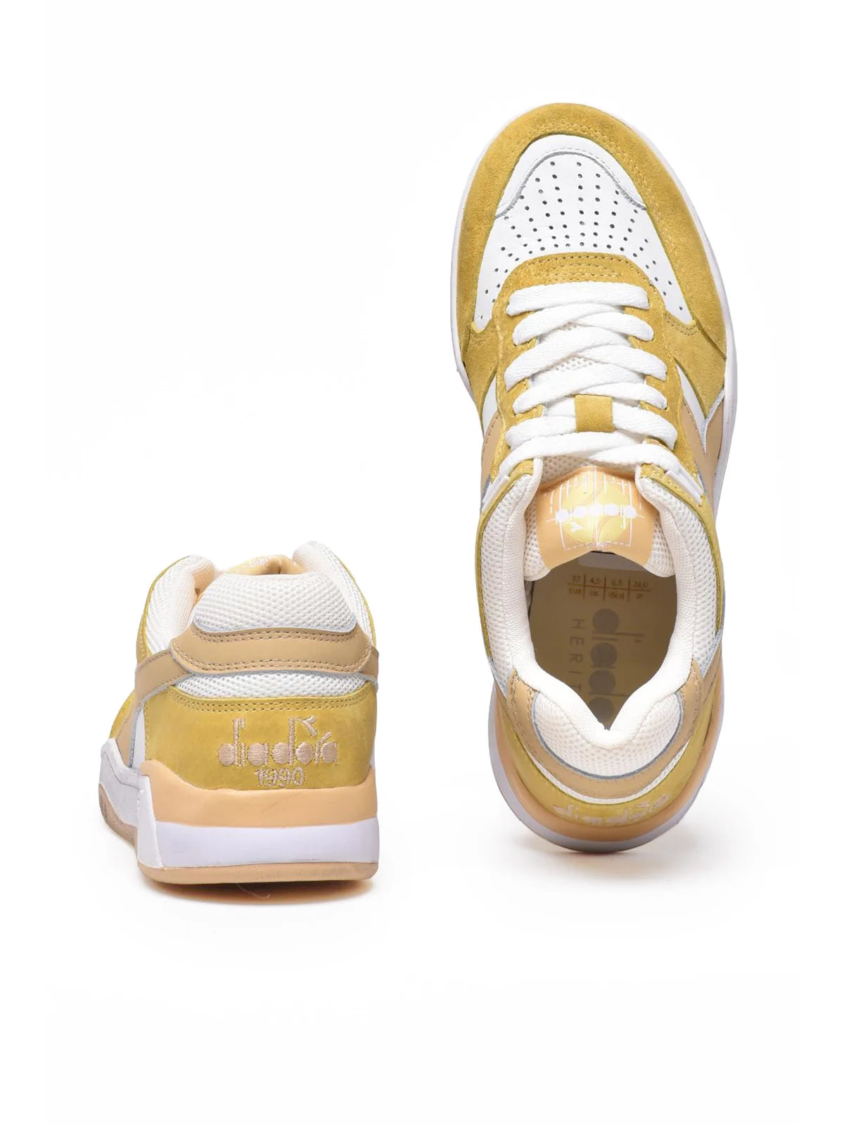 White Yellow Leather B.560 Sneakers