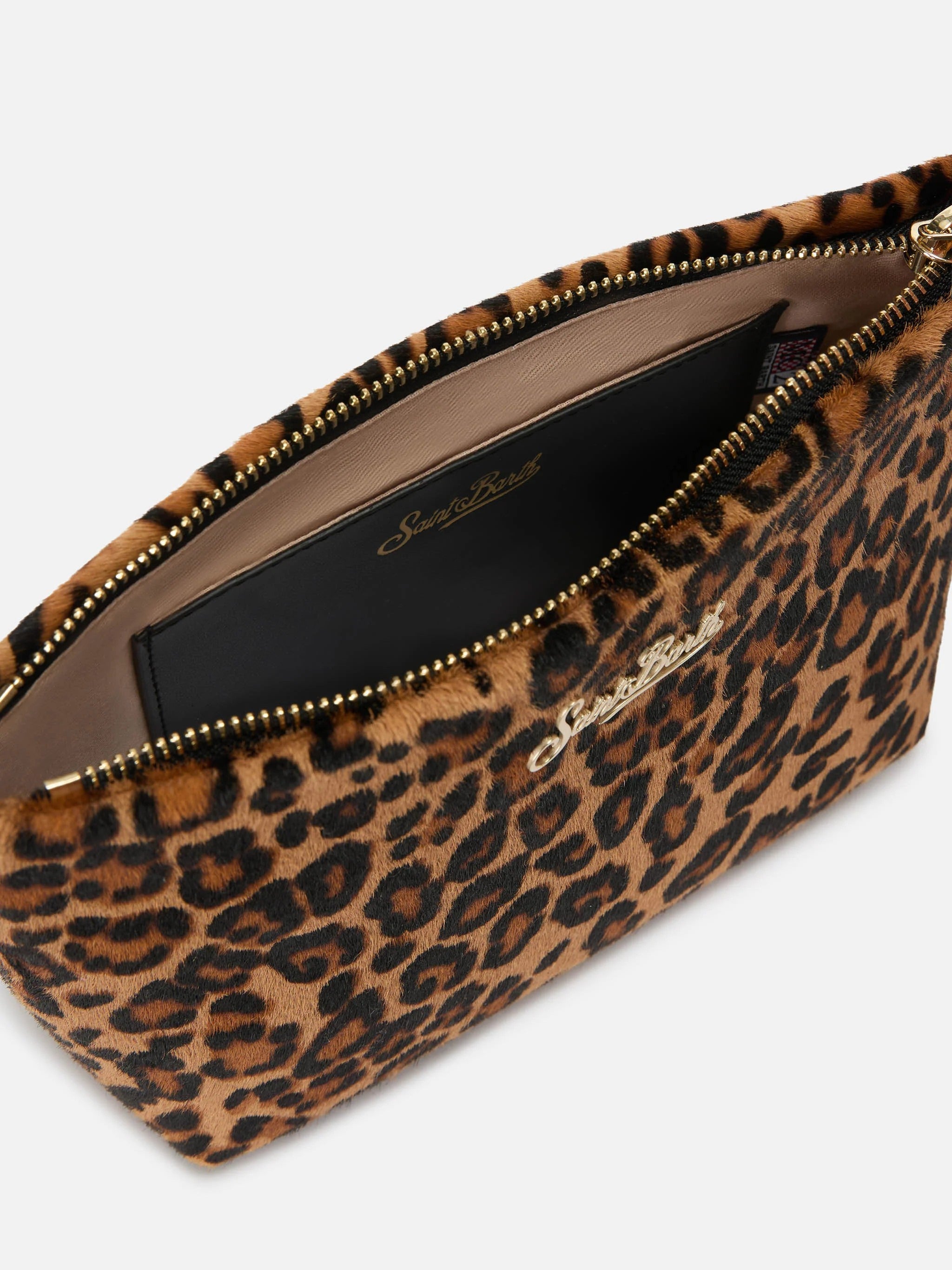 Leopard Print Handbag with Gold Hardware