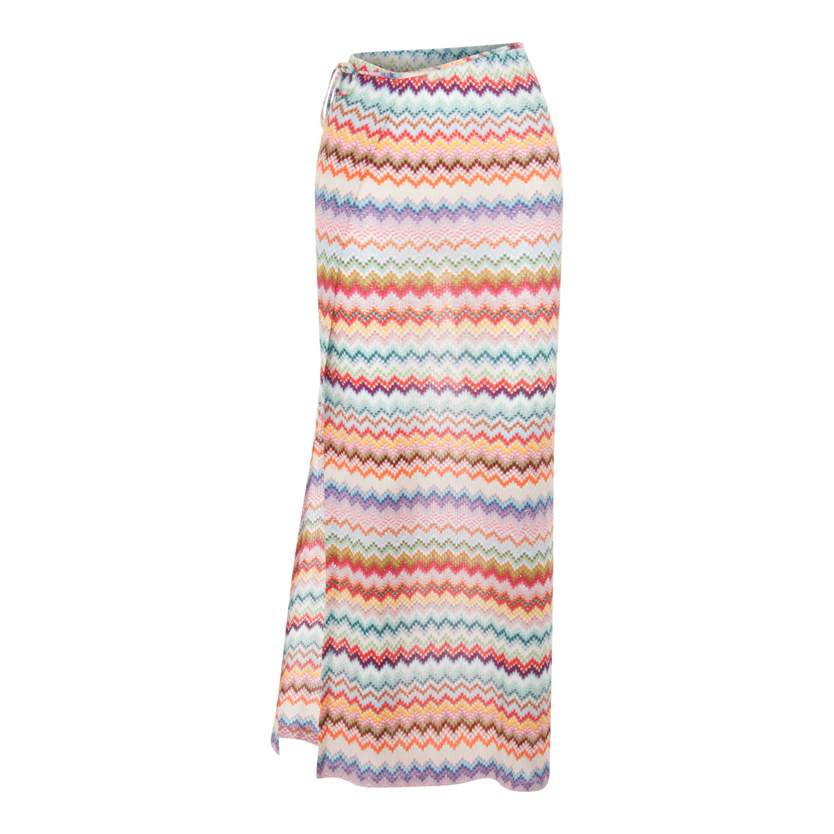 Zigzag-Patterned Maxi Skirt