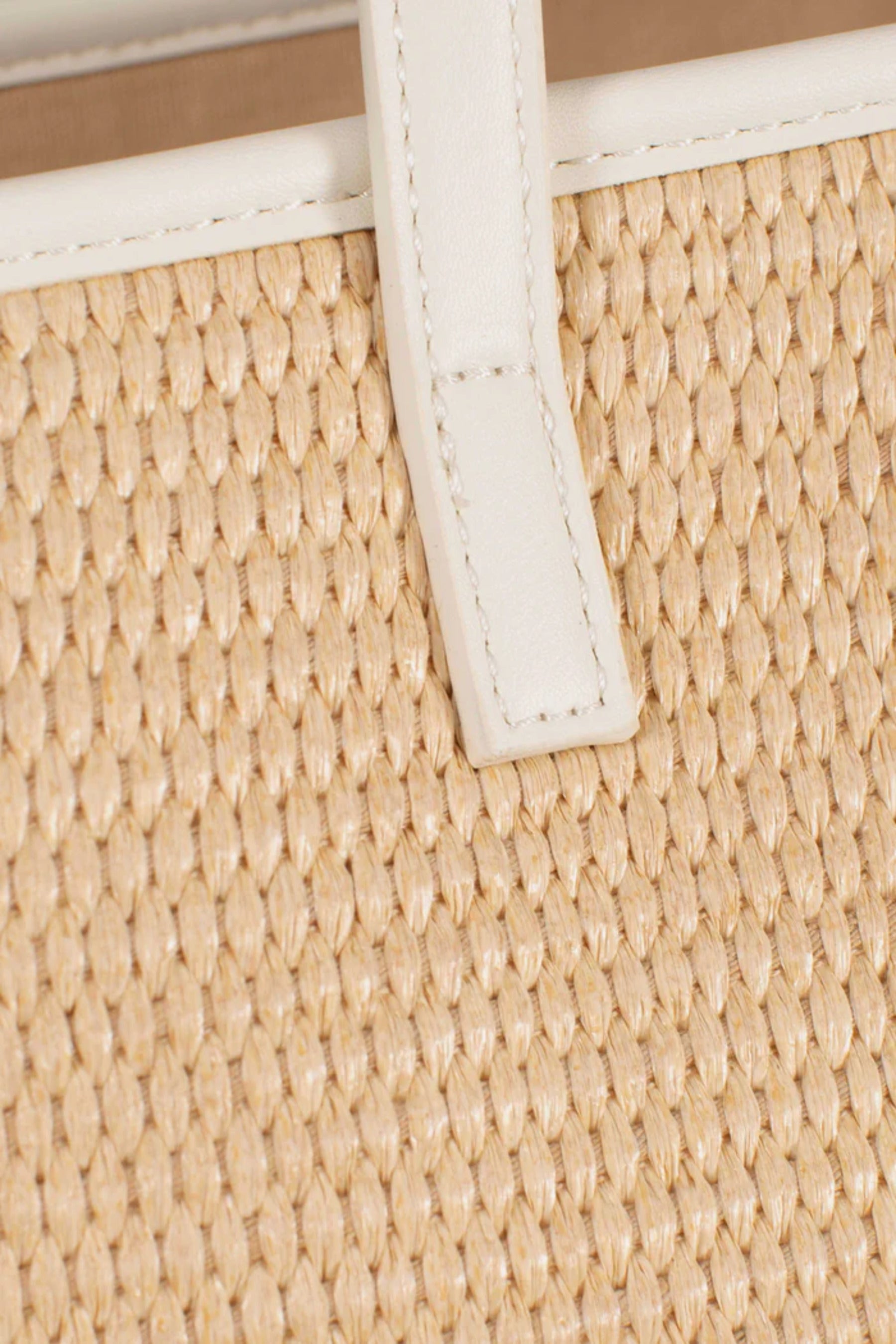 Rectangular Woven Tote Bag with Embroidered Detail