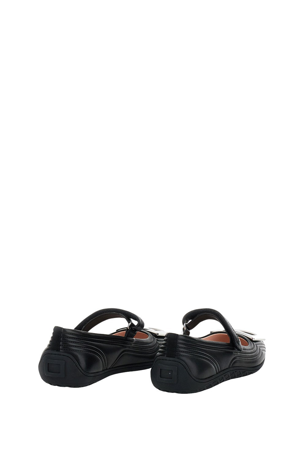 Black Flats With Rounded Toe