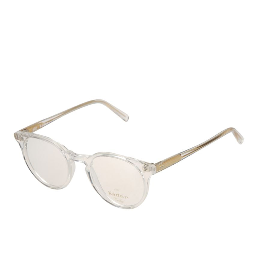 Chyli/N Transparent Round Frame Eyeglasses with Golden Temples