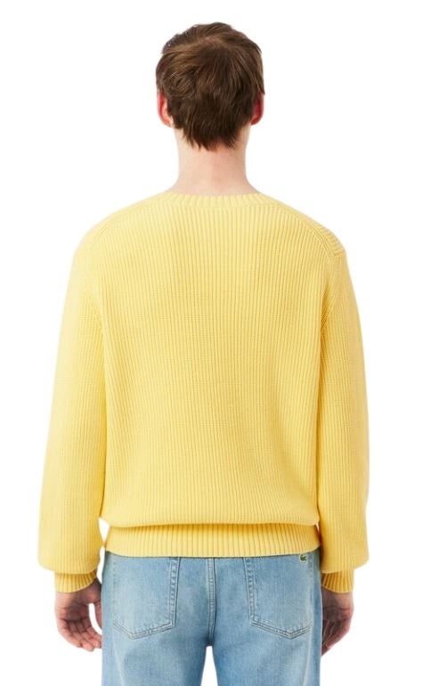 Pearl Rib Knit Sweater with Retro Logo Crest