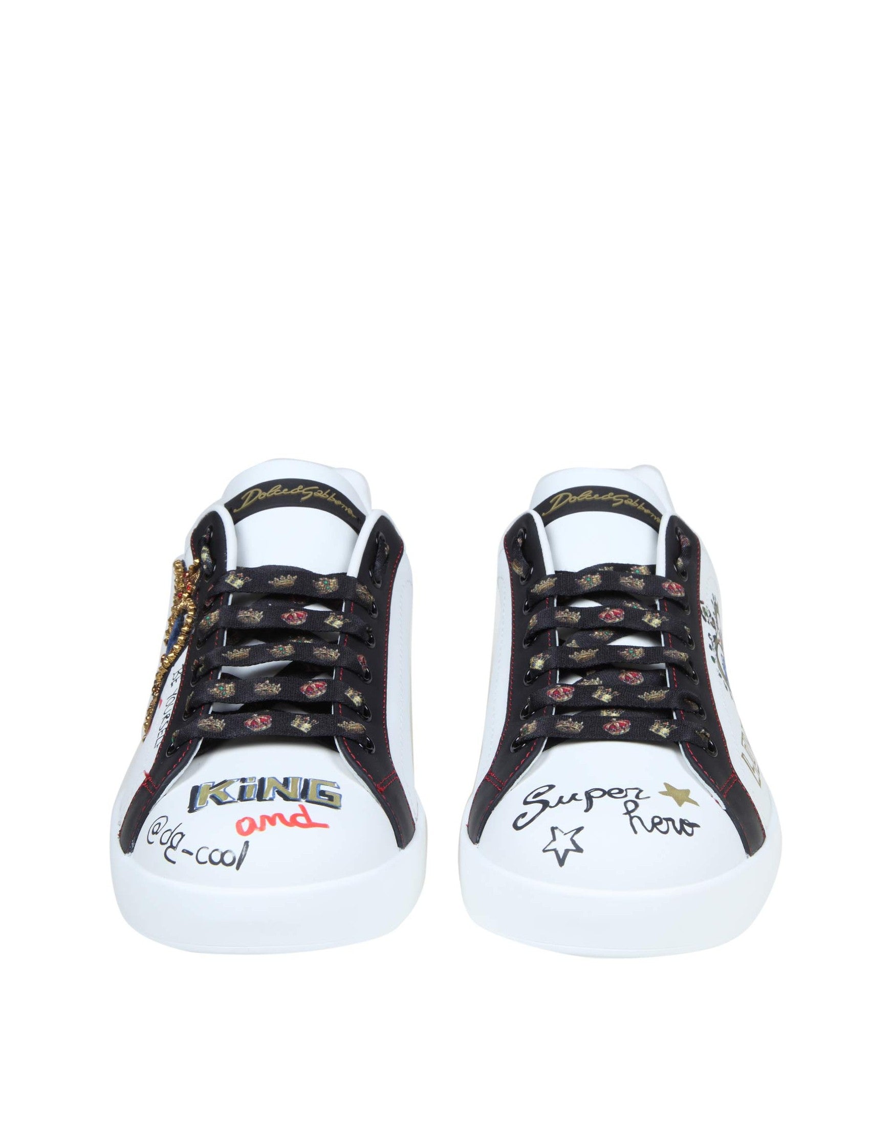 Portofino Sneakers In Leather With Embroidery And Patch