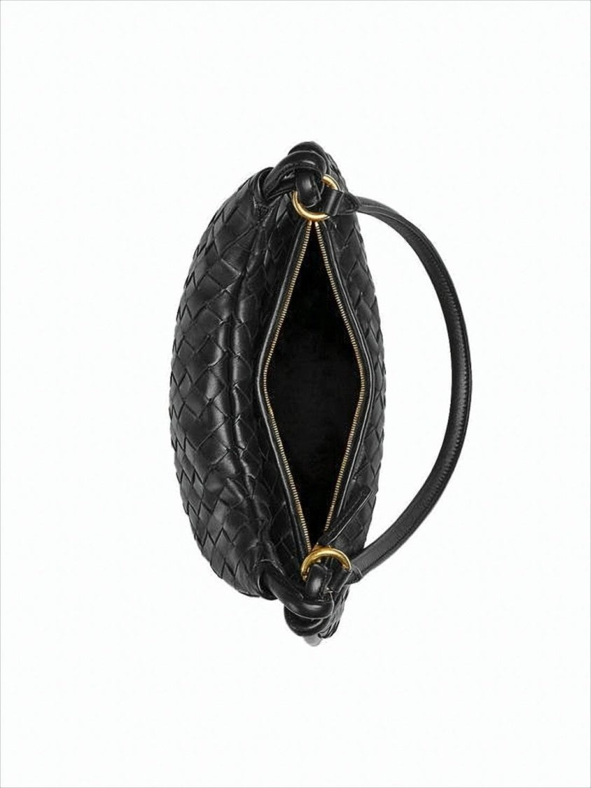 Curved Black Shoulder Bag