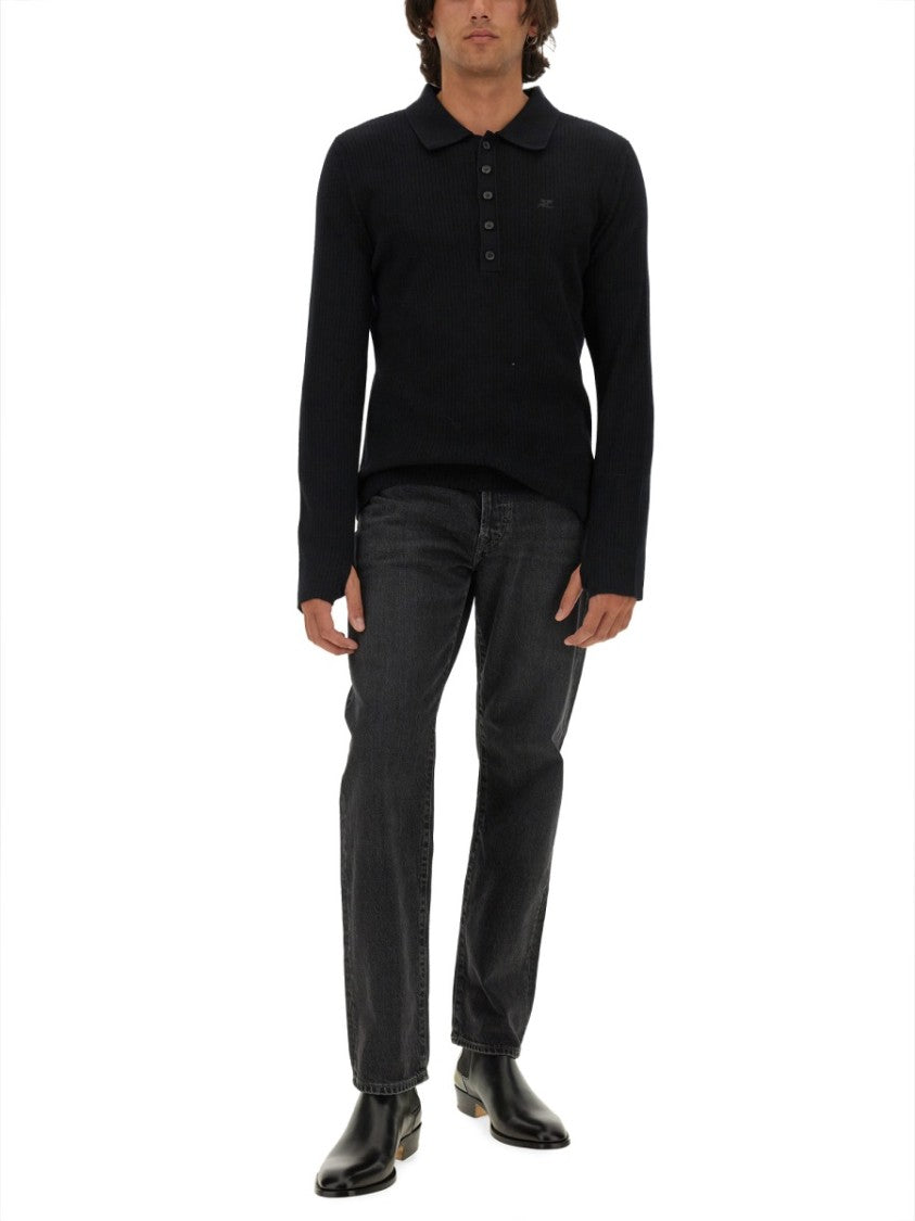 Slim Fit Black Polo