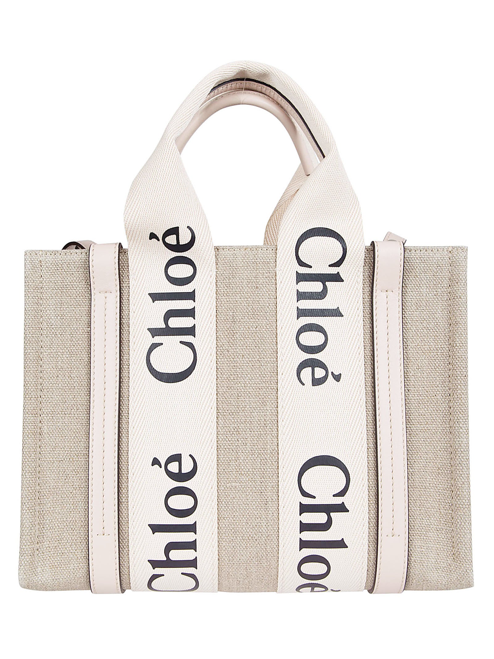 Rectangular Structured Bag in Natural Beige Linen