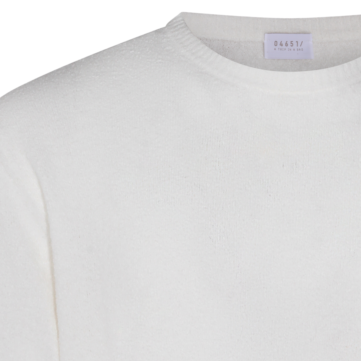 Minimalist White Sweater with Ribbed Detailing
