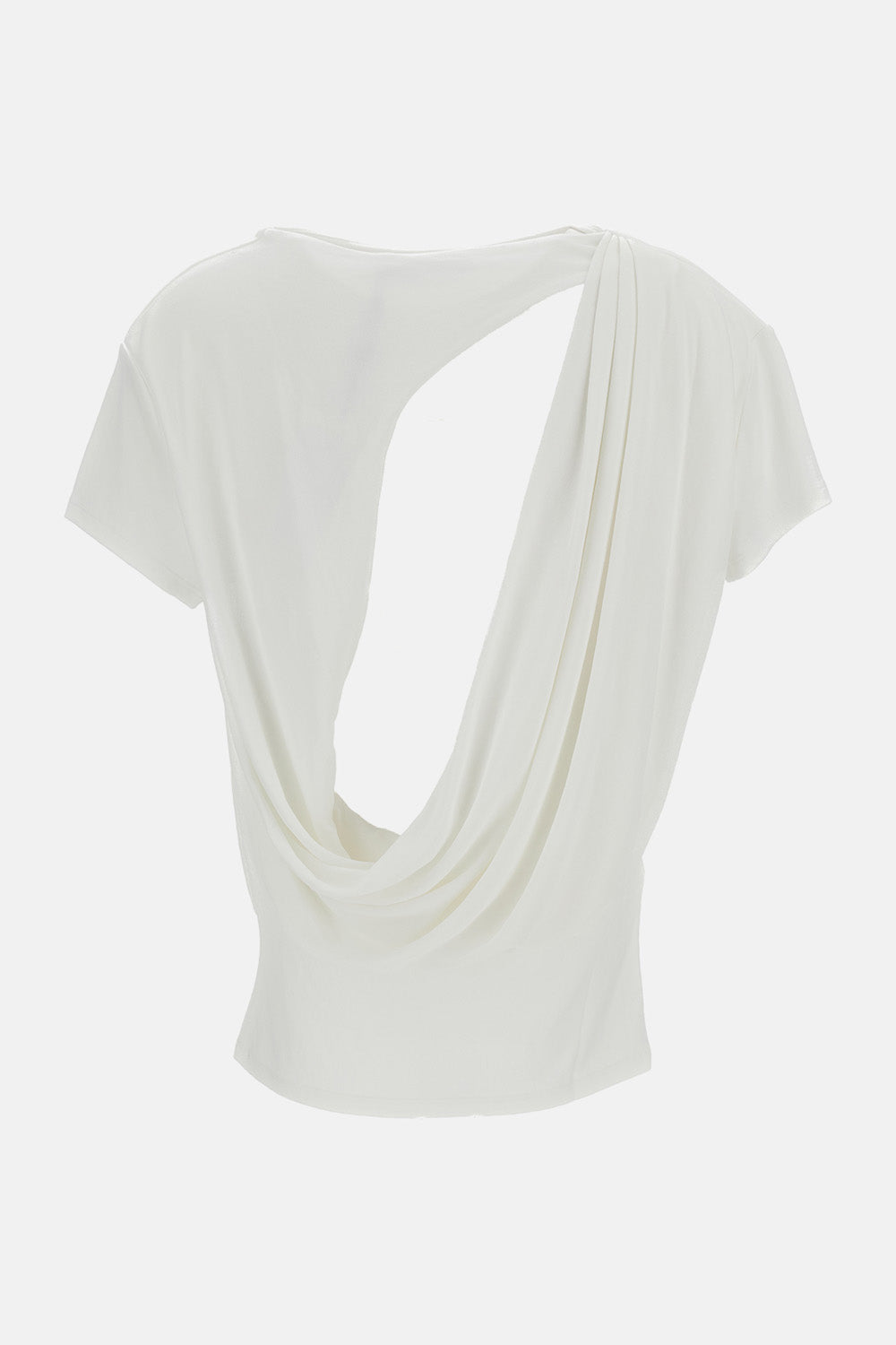 Fluid Viscose Draped Open-Back Top
