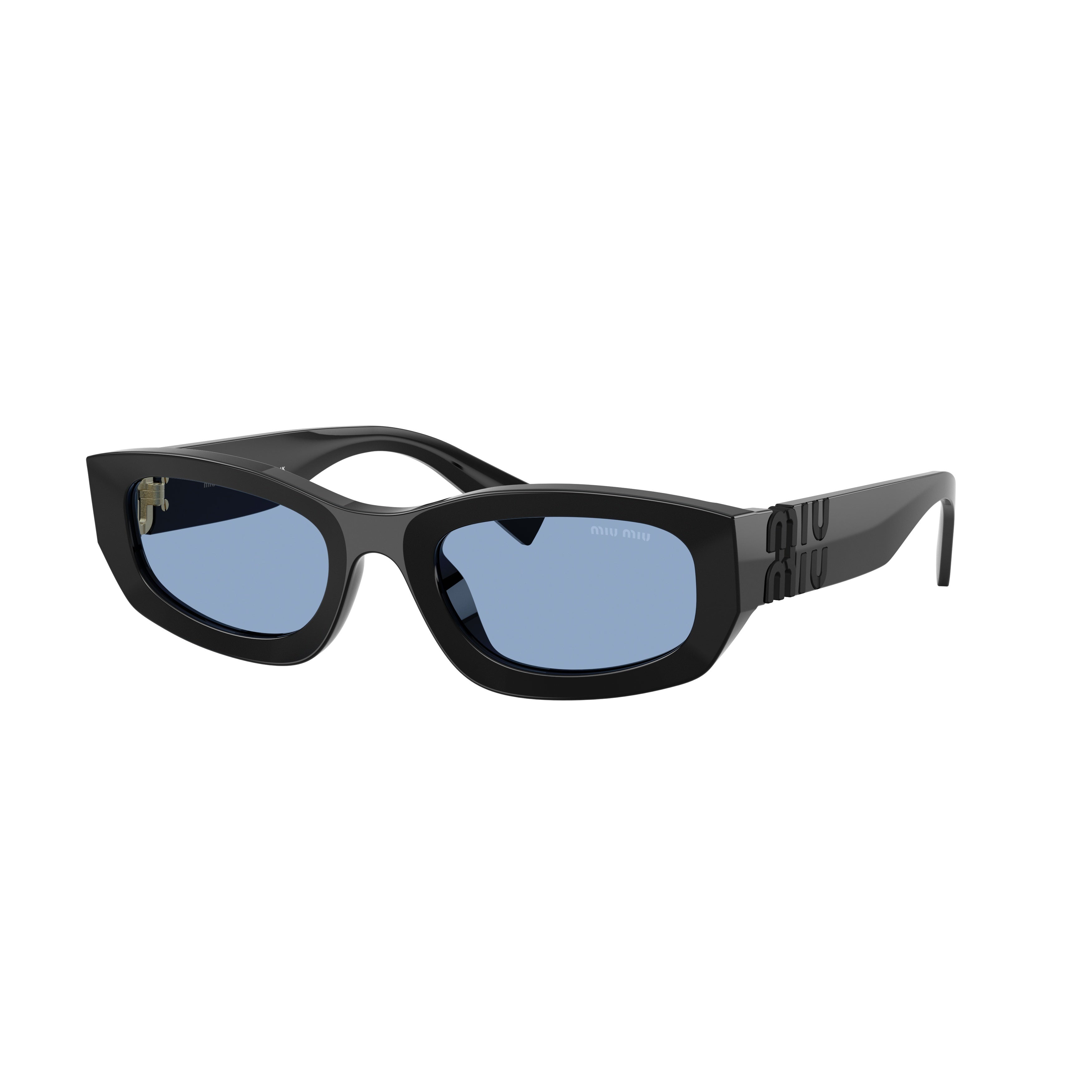 Rectangular Sunglasses With Blue-Tinted Lenses And Logo Detail