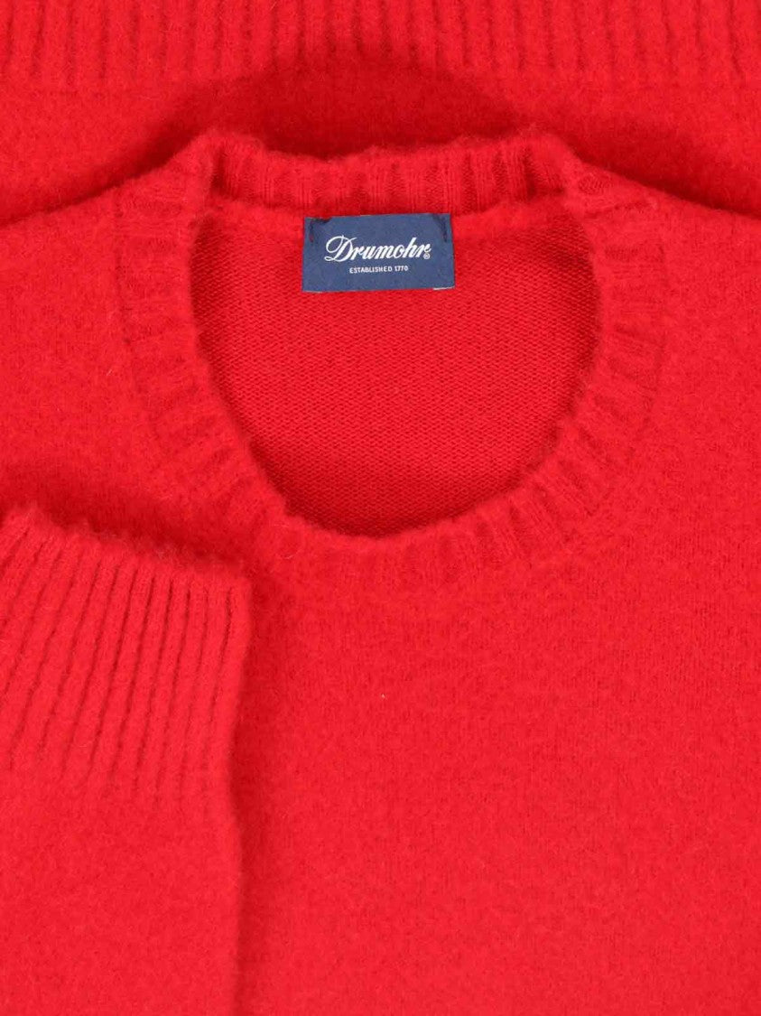 Cashmere Sweater, Red, Crew Neck, Long Sleeves