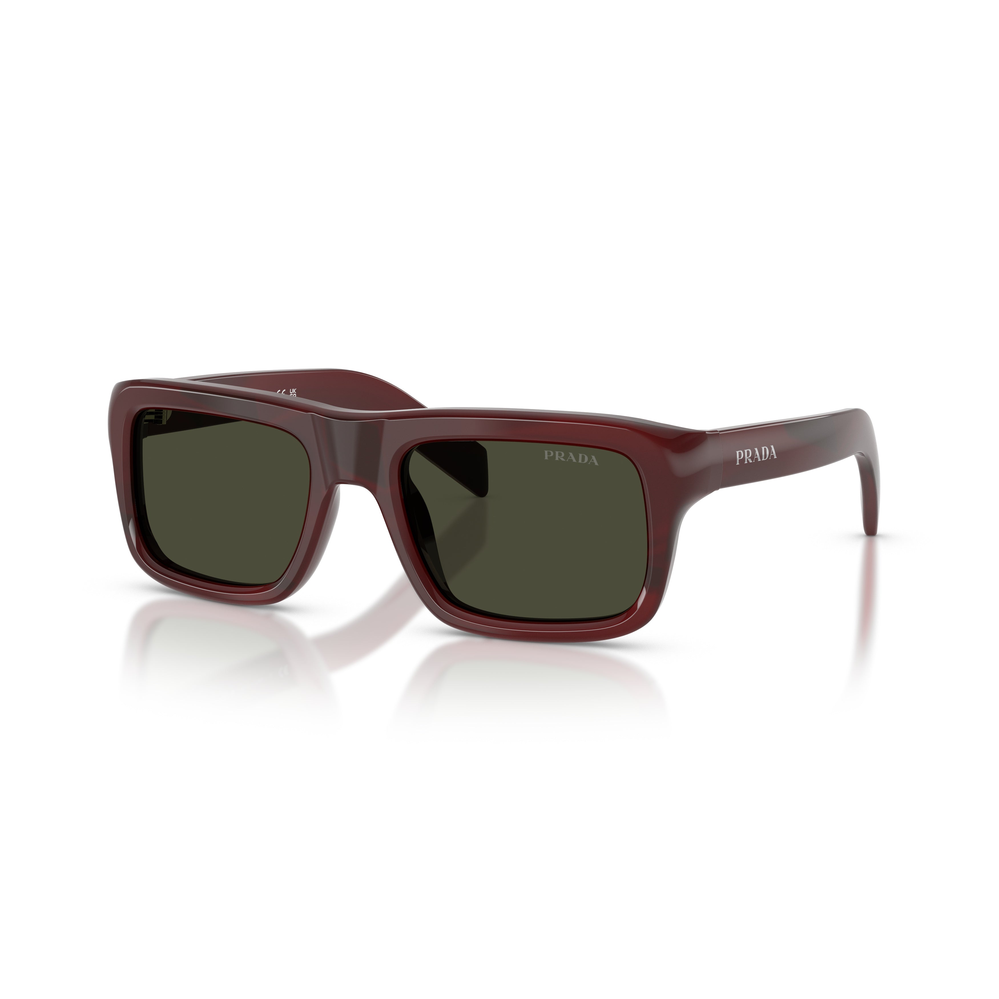 0pr D11s Thick Burgundy Rectangular Acetate Sunglasses
