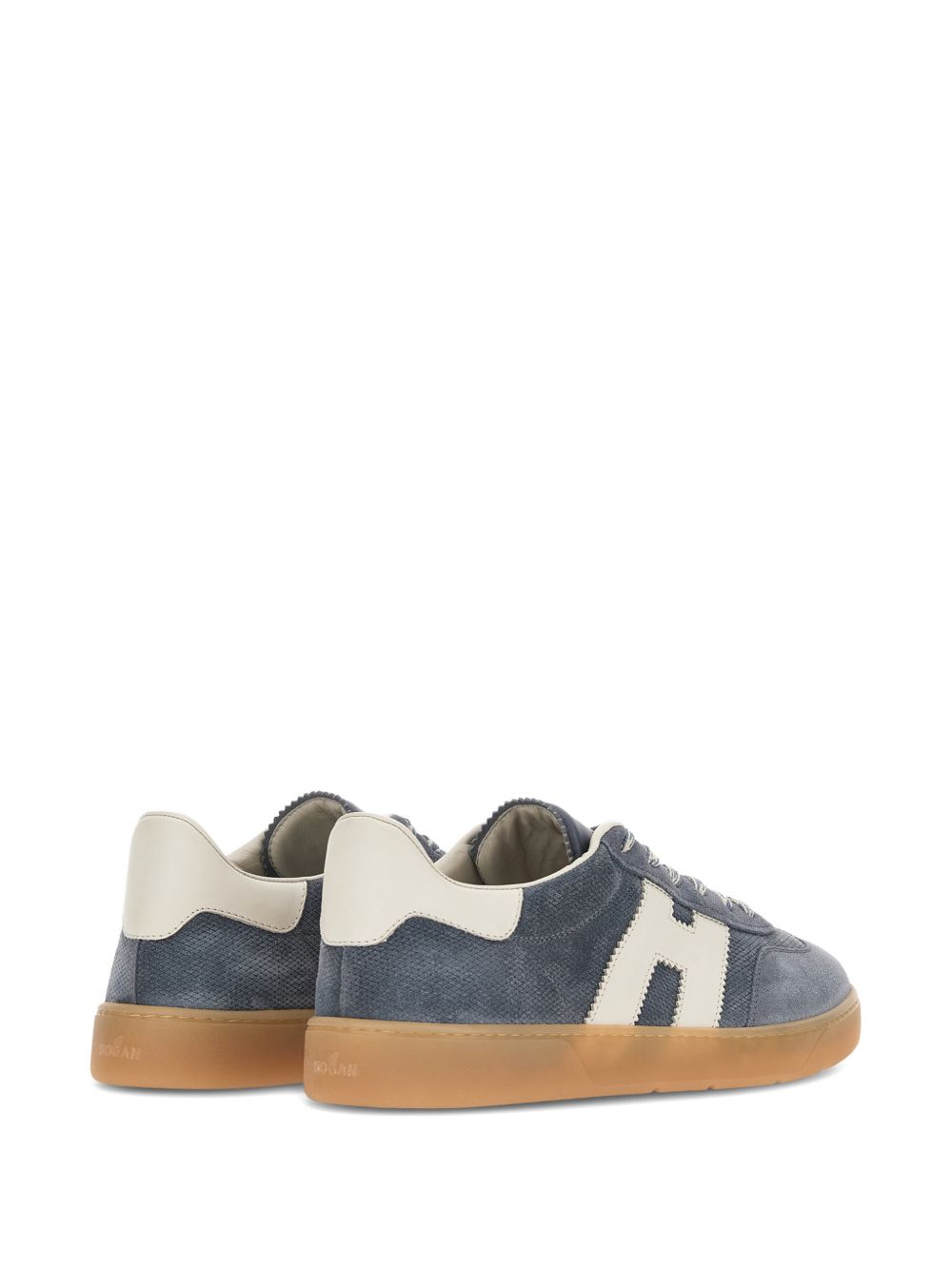 Textured Blue Low-Top Sneakers