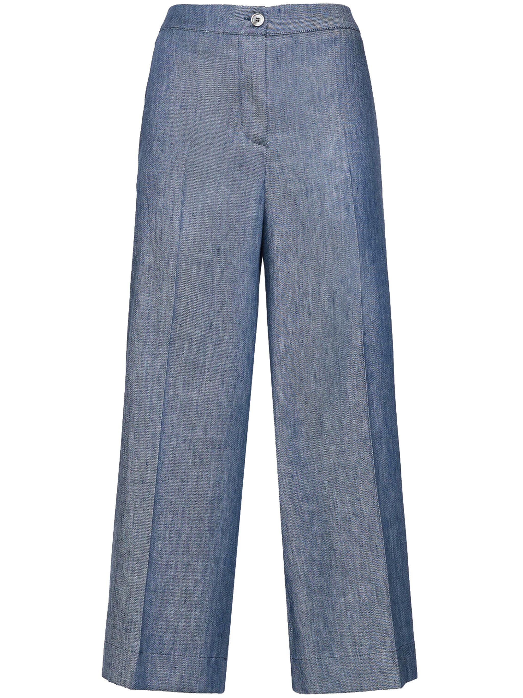 Mariniere Wide-Leg Cropped Blue Pants