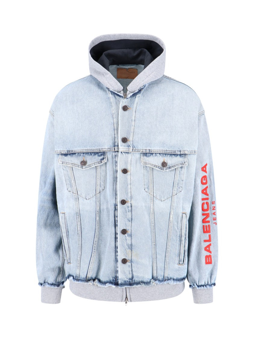 Denim Hoodie Jacket – Blue/Grey