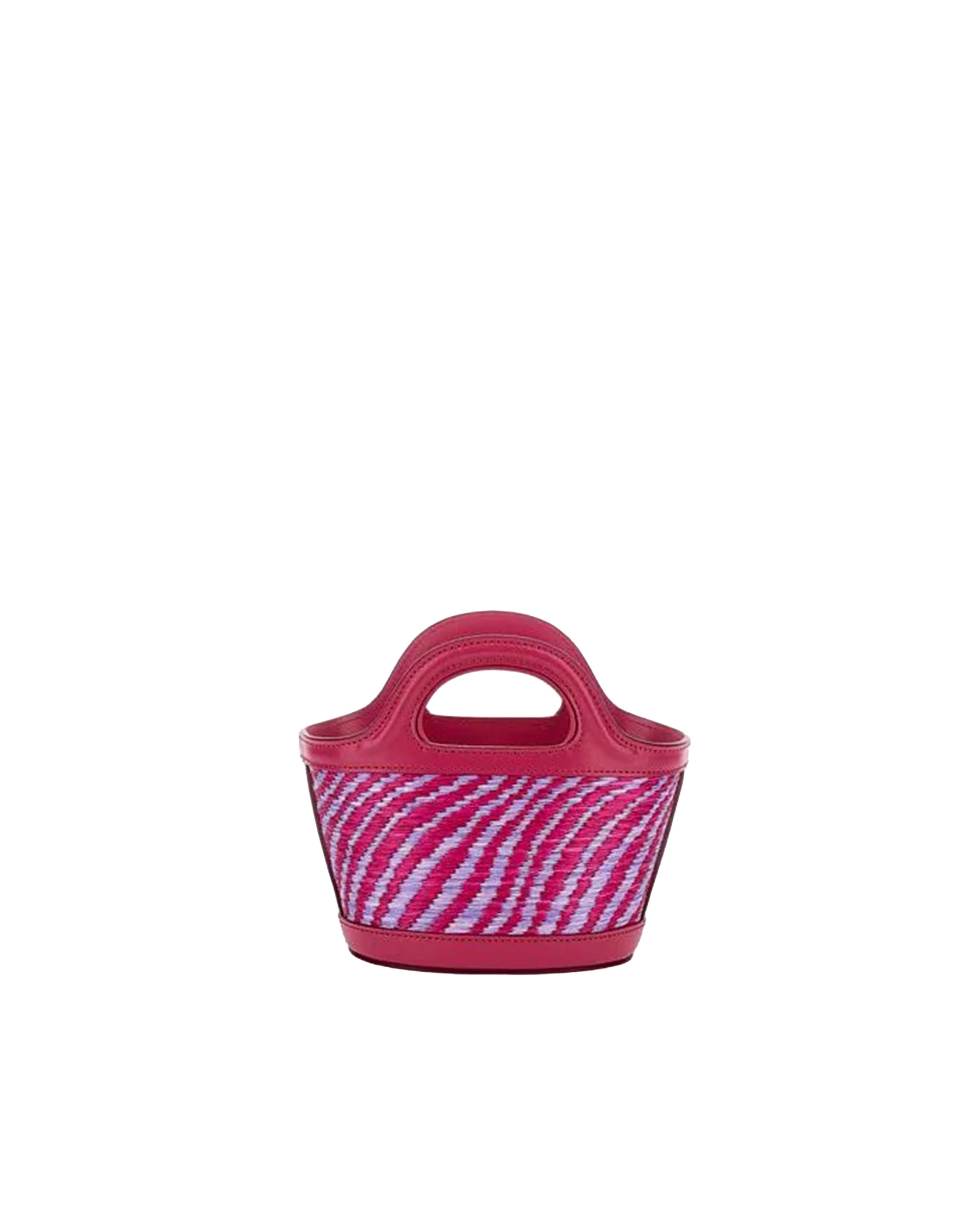 Micro Raffia Tote With Wavy Two-Tone Design