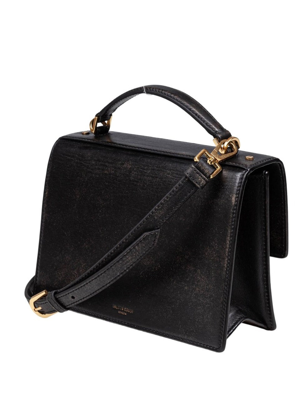 Black Leather Venezia Handbag