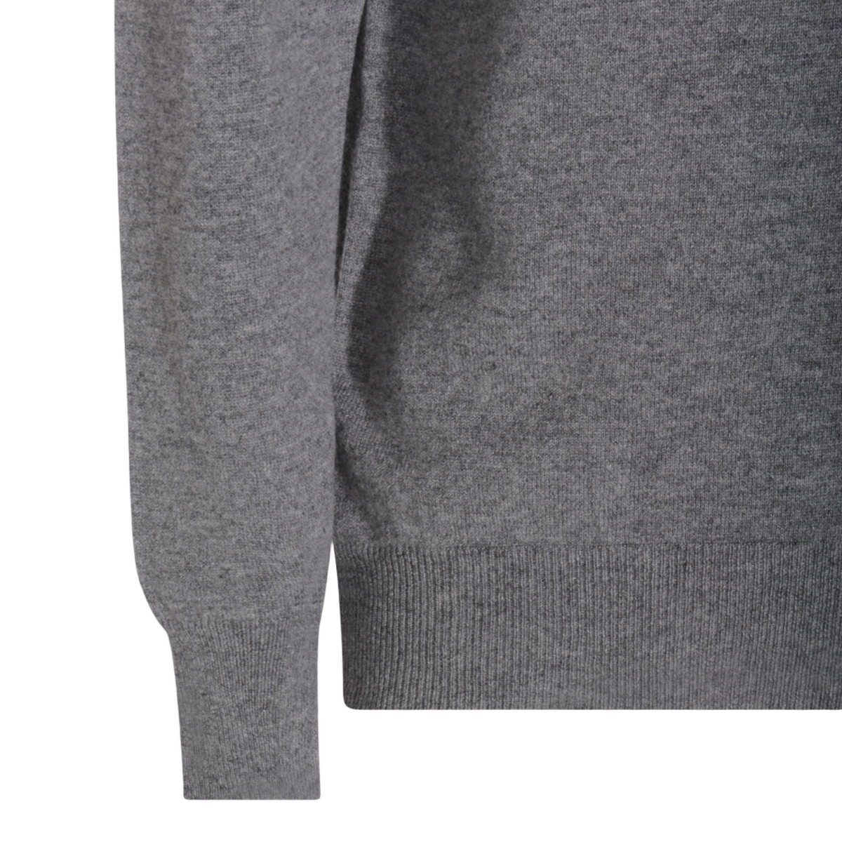 Crew Neck Sweater with Ribbed Cuffs