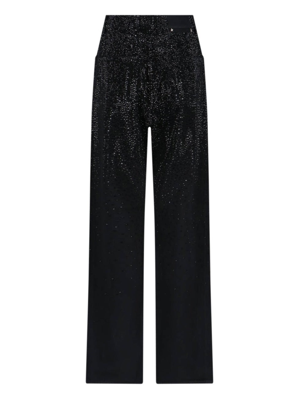 Straight Jeans With Rhinestones Black Denim