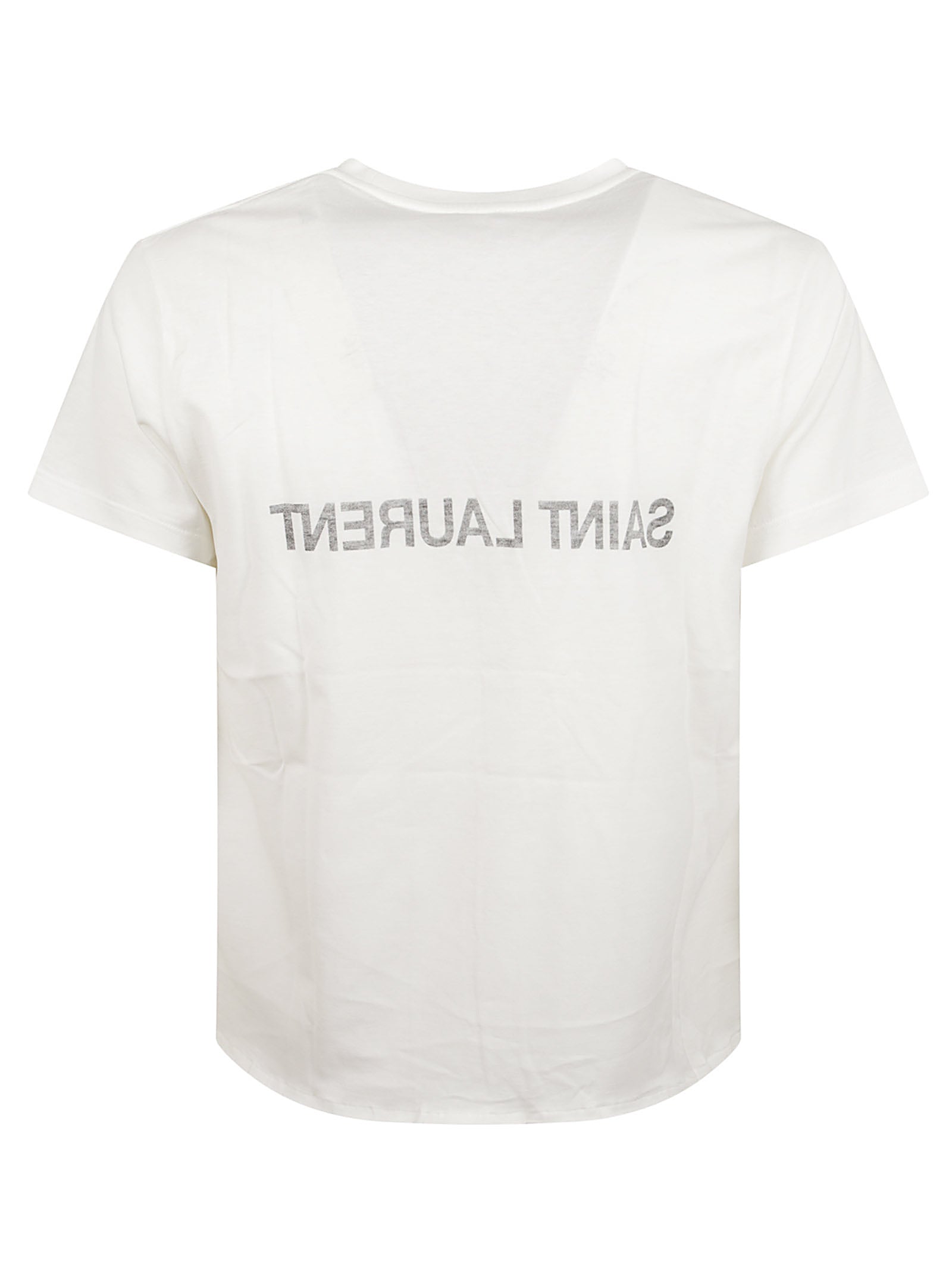 Ivory Cotton Jersey T-Shirt With Raw-Edge Detail