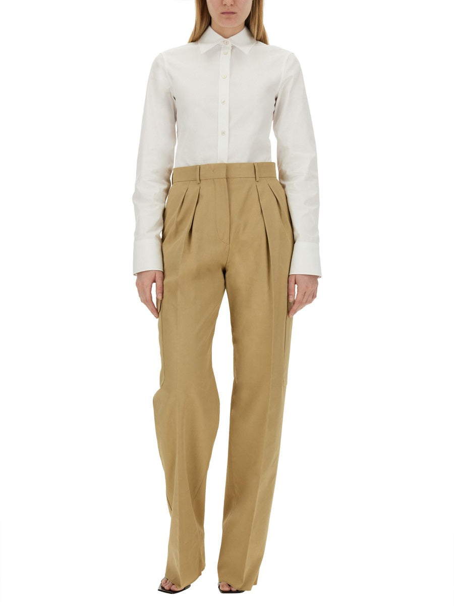 High-Waisted Brown Straight-Leg Cargo Pants