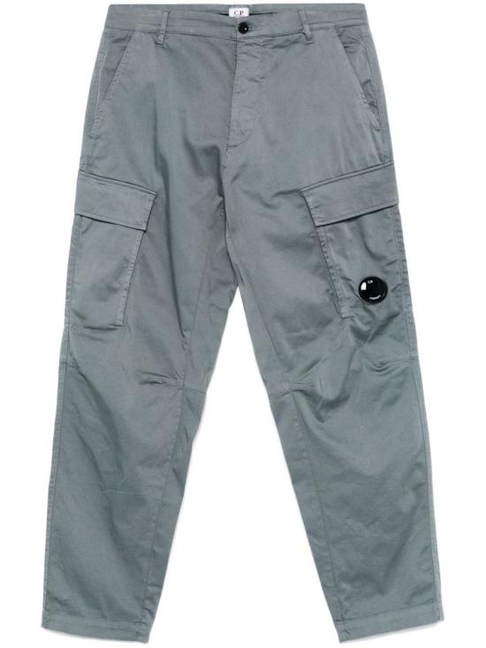 Utilitarian Grey Straight Pants with Cargo Pockets