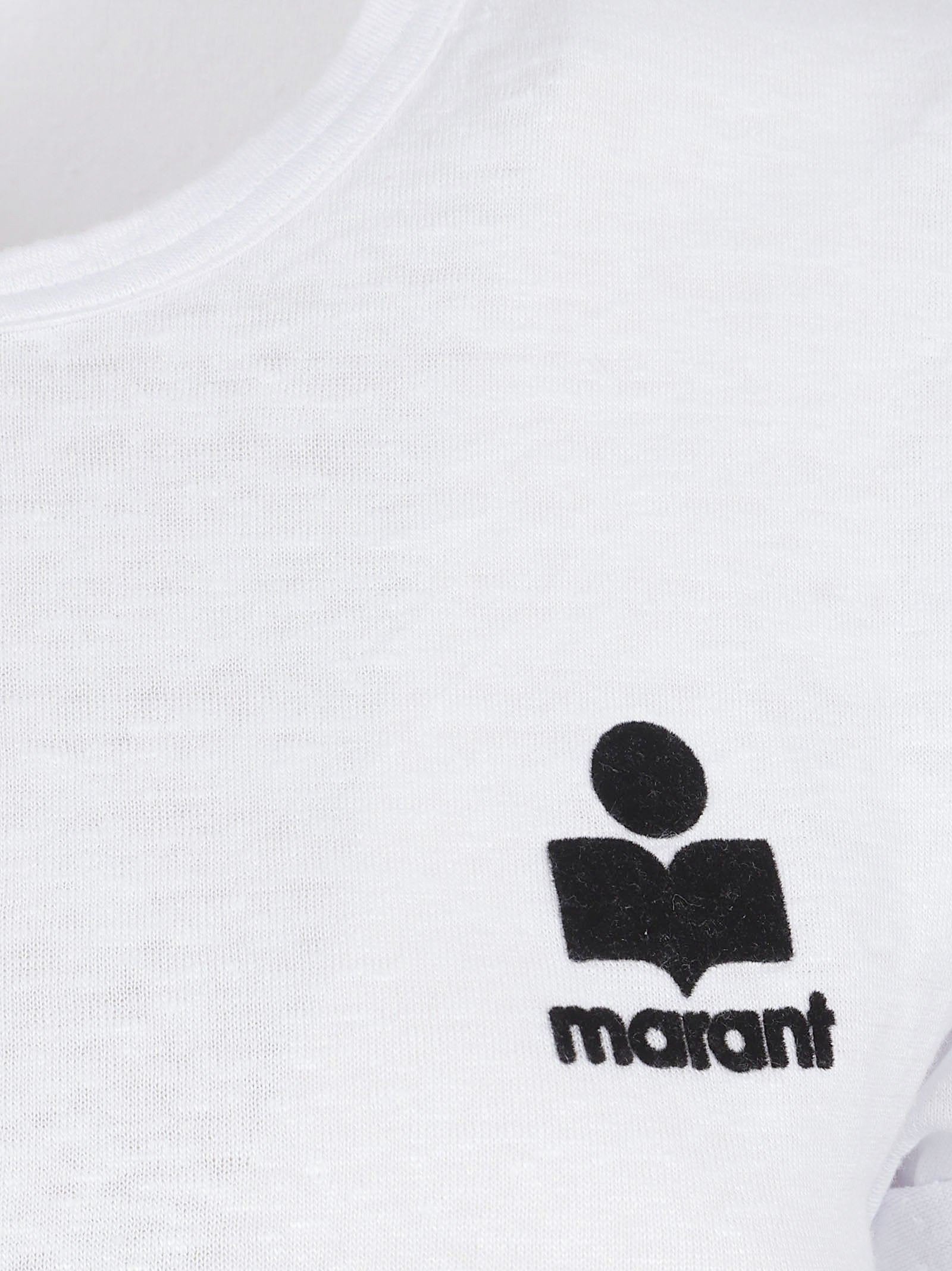 Lightweight Linen T-Shirt with Embroidered Logo