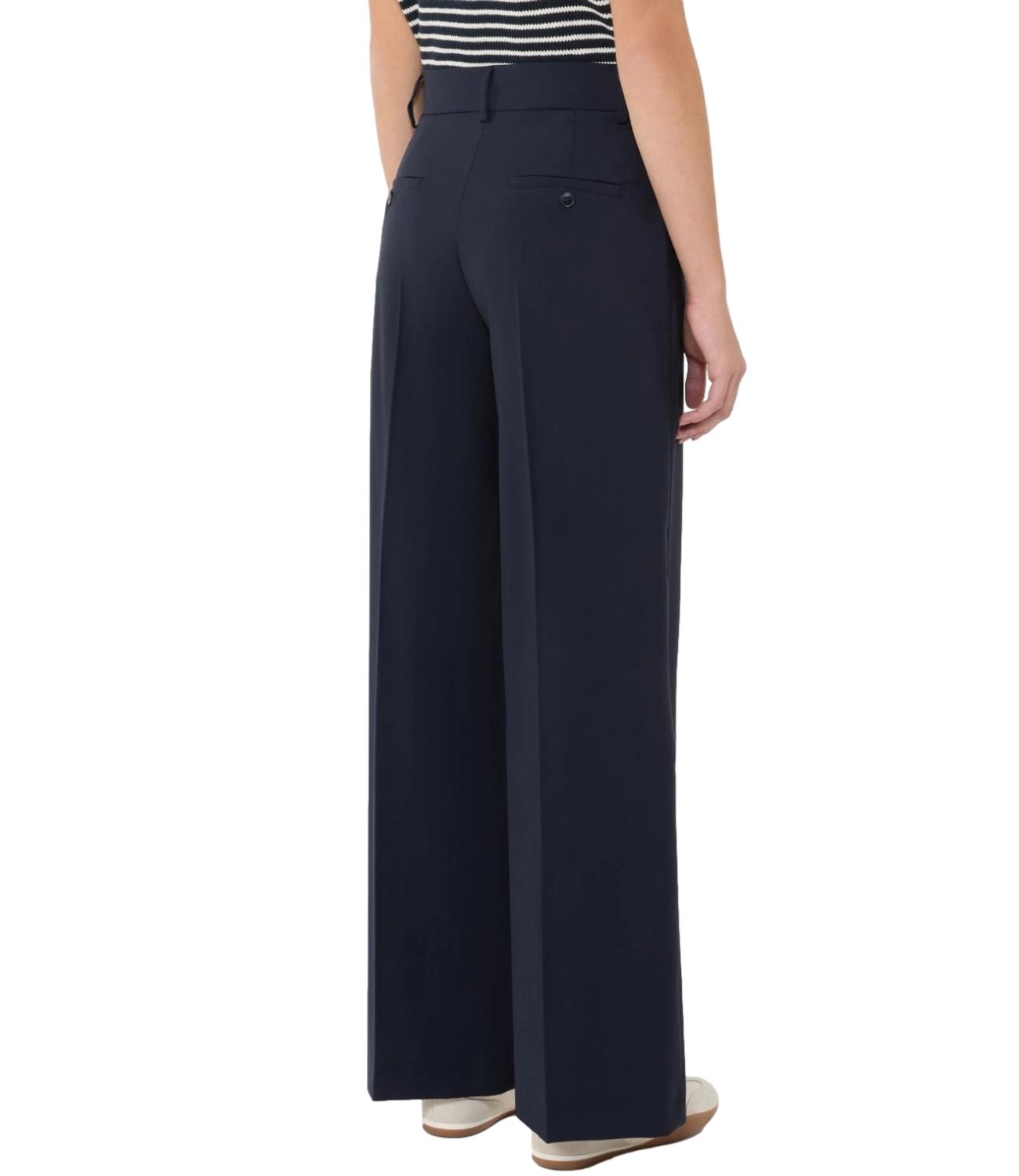 Blue Virgin Wool Tailored Trousers