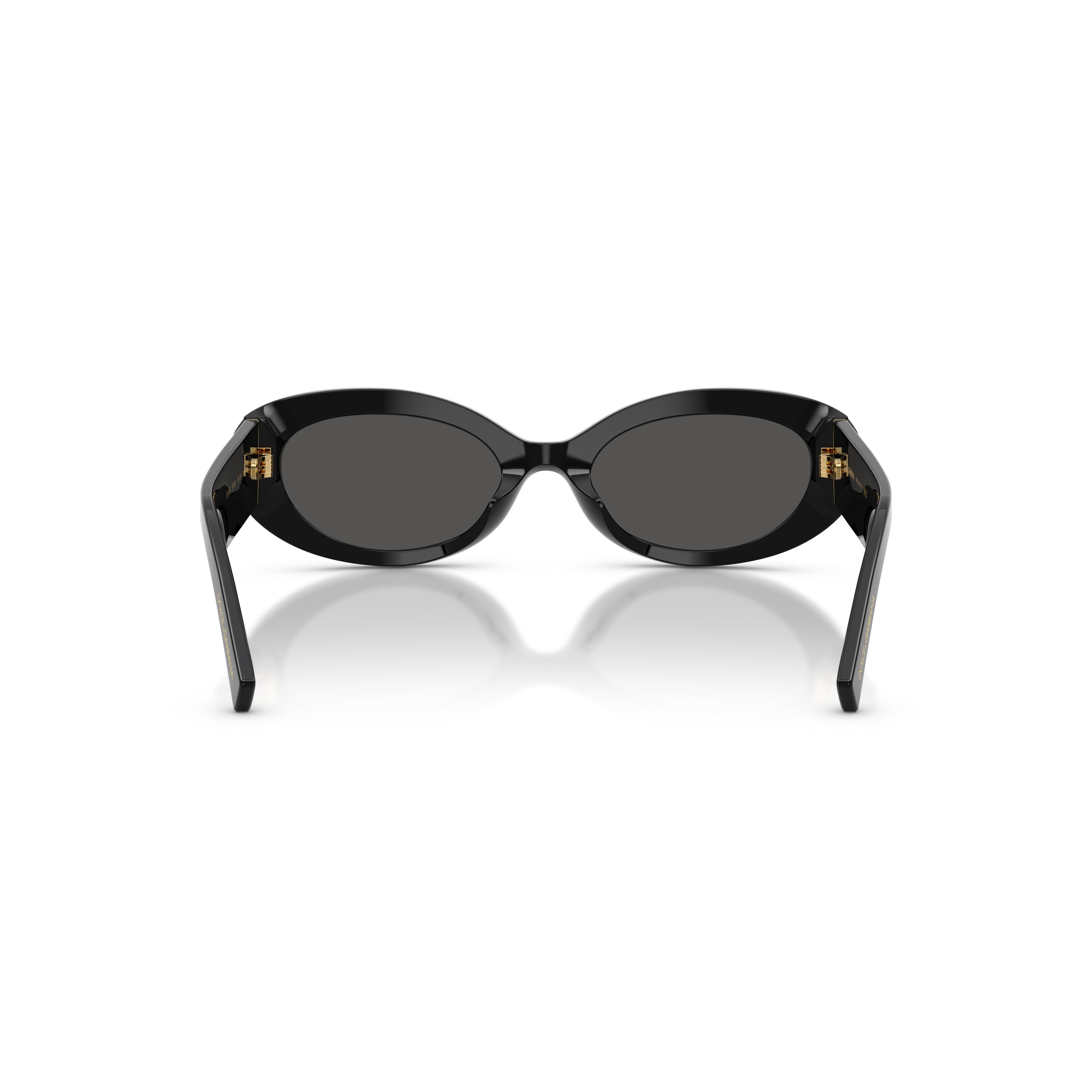 0dg4537 Oval Black Acetate Sunglasses with Gold Emblem